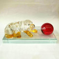 Figurines animais de pedra cinzelados mão Wholwsale Crystal Dog Figurine para a decoração e o presente